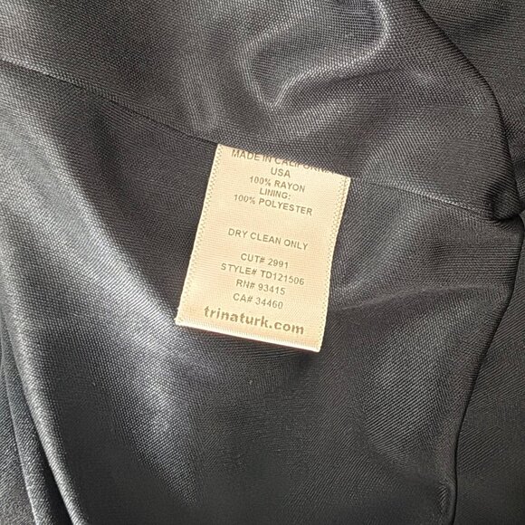 Trina Turk Womens Size 6 Hexagon Print Wrap Dress Multicolor Rayon - Picture 5 of 5